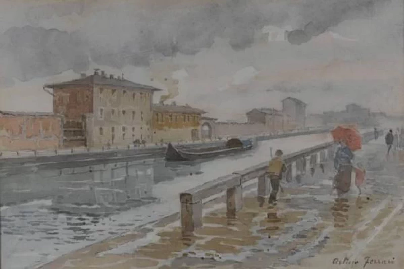 Il Naviglio di Pavia alla Conchetta, 1890 - 1910, Civiche Raccolte Storiche. Museo di Milano